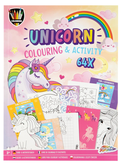 Farge og aktivitetsbok Unicorn